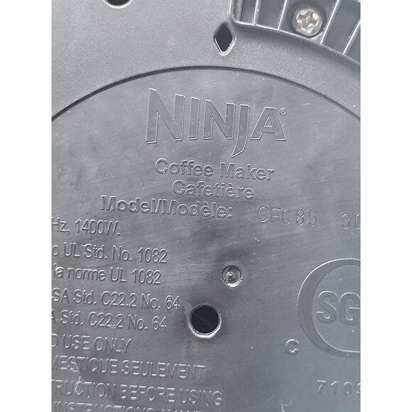 Ninja Coffee Bar CF085 Series Black Stainless Steel Base Brewer Control Panel Pa - Picture 7 of 10